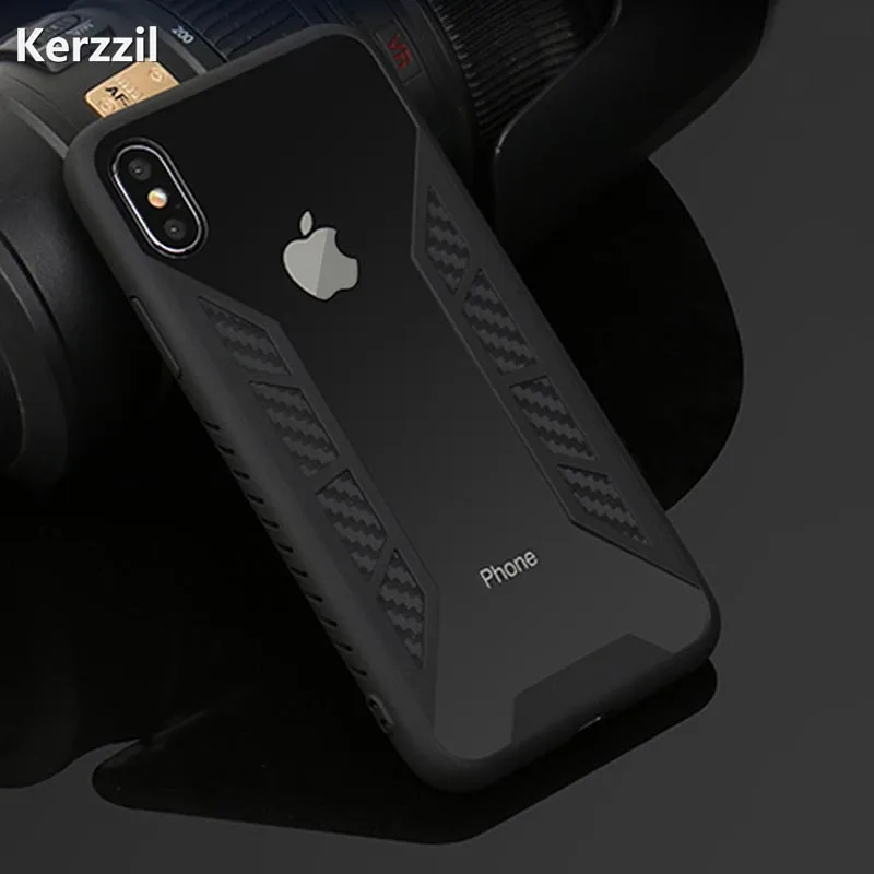 Kerzzil Anti-knock Shockproof Phone Case for iphone 7 8 Plus 2 in 1 Hybrid TPU + PC Armor Back iPhone X 6 6S |