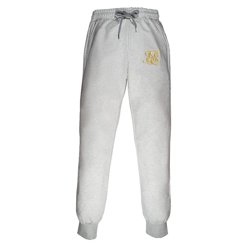 pants Light gray Модные мужские спортивные костюмы, мужские спортивные костюмы, толстовки+ штаны, Повседневная хлопковая верхняя одежда, костюмы, Sik Silk вышитая одежда, набор для бегунов - Цвет: pants Light gray