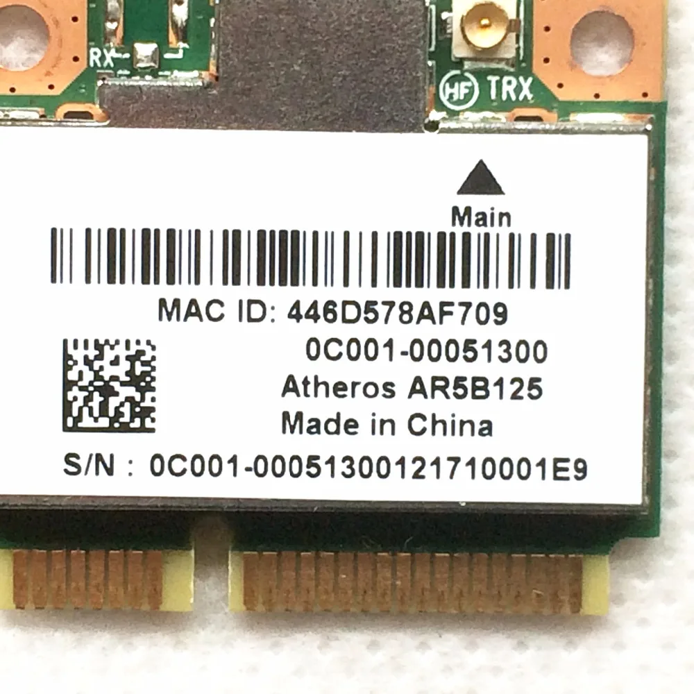 802.11n 1x1 PCIe MiniCard Wi-Fi WLAN Беспроводная карта AR5B125 0C001-00051300 для Asus F200CA X200CA R051CX |