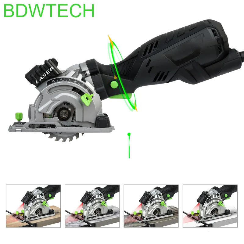 Bodew Tech 5.8Amp мини циркулярная компактная пила с 89m'm &quot24 T TCT лезвие вакуумный