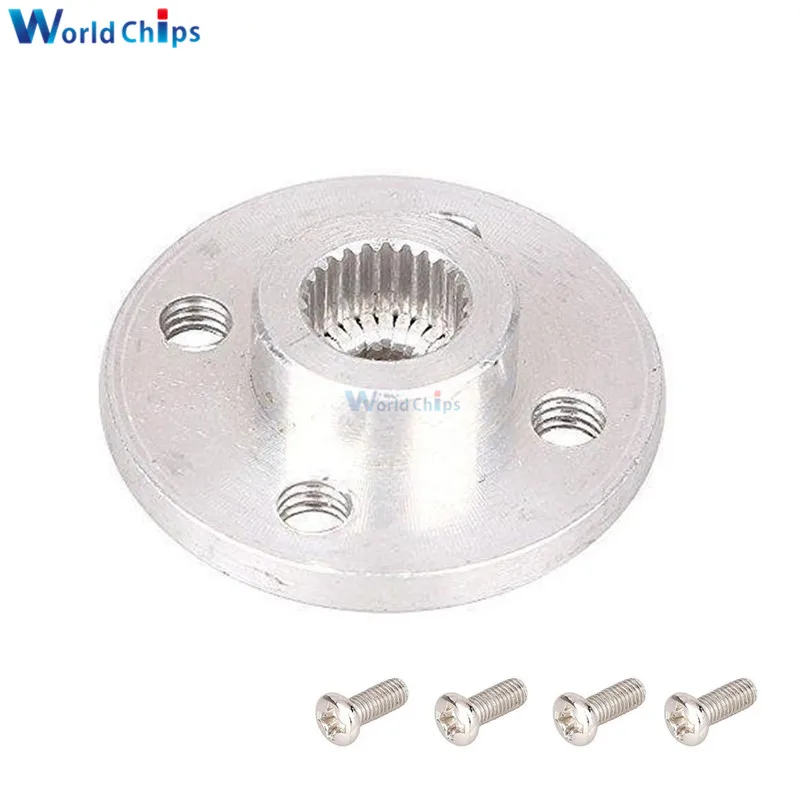1pcs/lot Metal Steering Gear Disc Stent 25T Servo Arm Round Type for MG995 MG996R RC Robot Car | Электронные компоненты и
