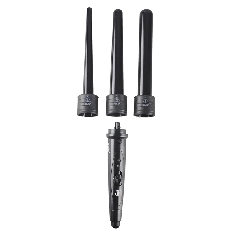 Professional Curling Wand Interchangeable 3 Parts Clip Iron Tourmaline Ceramic Package Hair Curler Set Styling Tools Kits | Красота и