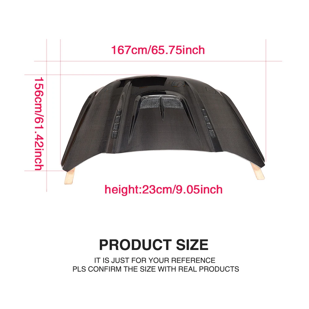 

Carbon Fiber Engine Hood Bonnet Cover Case Replacment for Ford Mustang Coupe Convertible 2-Door 2015 2016 2017