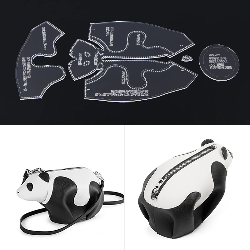 Ручная работа Кожа DIY версия шаблон форма панда сумка нулевой бумажник акриловый