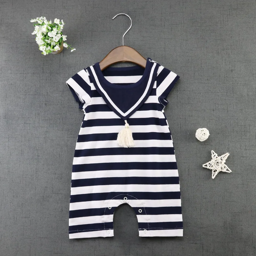 2017 летняя одежда для новорожденных девочек из 100% хлопка темно-синие комбинезоны