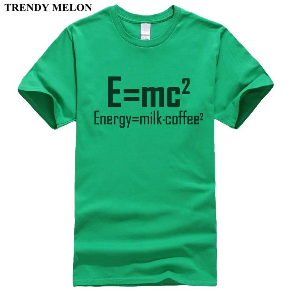 Мода дыни Для мужчин футболка E = MC2 Смешные физики Эйнштейн хлопковые футболки