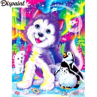 dispaint full squareround drill 5d diy diamond painting dog penguin bear 3d embroidery cross stitch home decor gift a12452