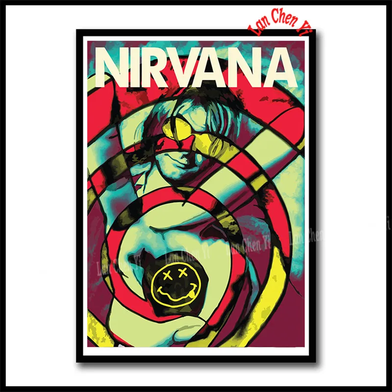 Nirvana певец плакат Курт Кобейн рок-музыка белая бумага с покрытием плакаты живопись Бар настенная декоративная живопись певец плакат