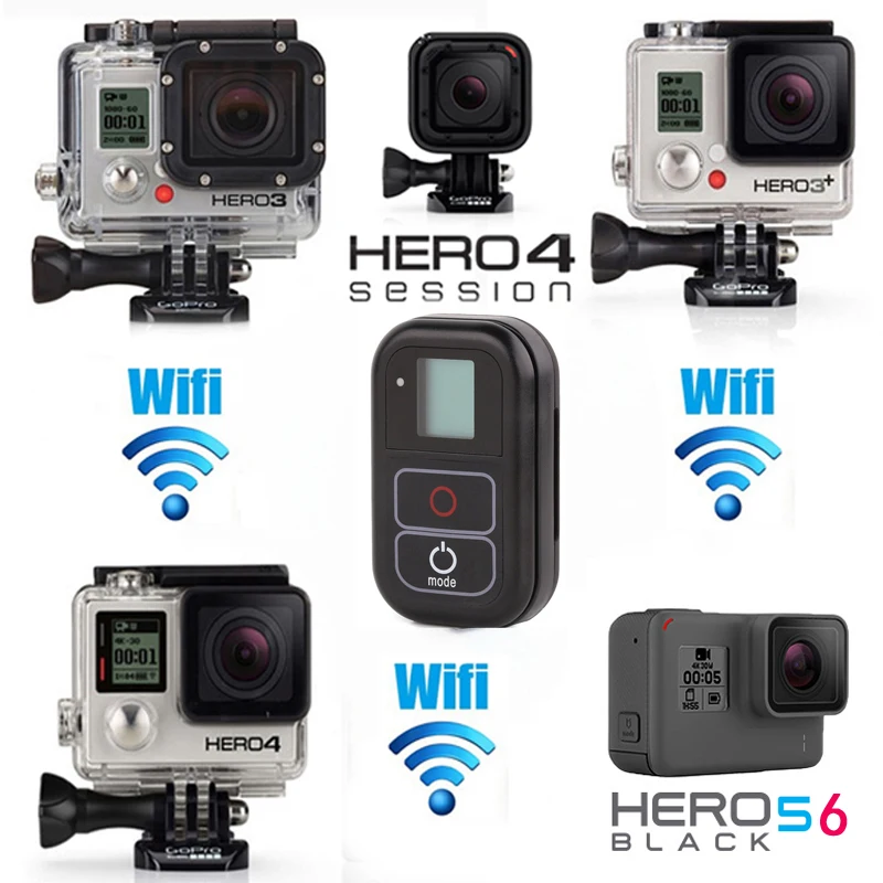 GoPyks водонепроницаемый wifi Пульт дистанционного управления для Gopro Hero 8 7 6 Hero 5 4 3+ 3/4 Session 5 Session black Max аксессуары для камеры