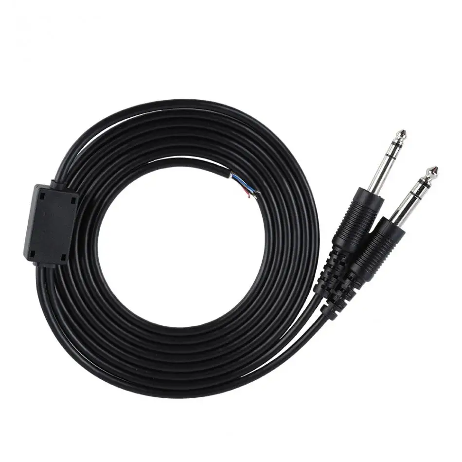 2m DIY Cable DIY Replacement Cable for Aviation Headphone Headset Plane 1/4 Dual GA Plug