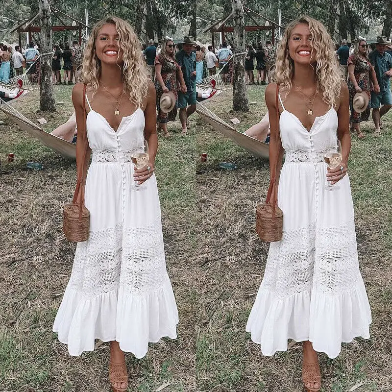 Женская пляжная одежда купальники пляжная одежда Cover Up женские летние макси платье
