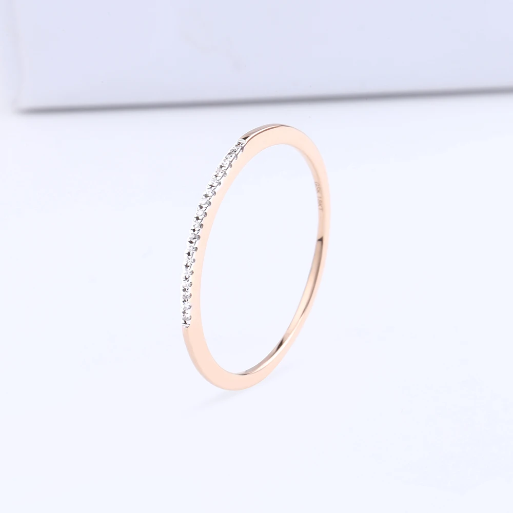 Бриллиантовое кольцо GemStoneKing 18K из розового золота 0 025 cttw натуральный белый алмаз