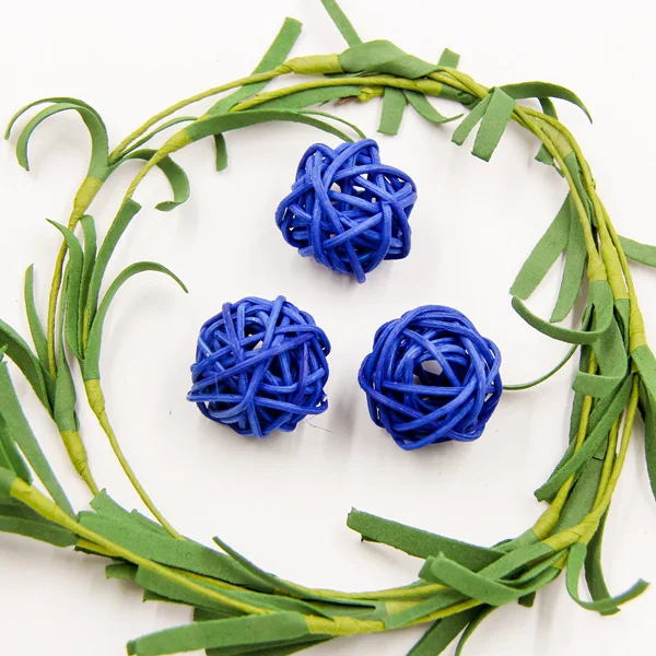 royal blue 20 шт 2 см Разноцветные Ротанговые круглые шары Sepak Takraw для рождества, дня рождения, вечеринки и дома, свадебные украшения - Цвет: royal blue