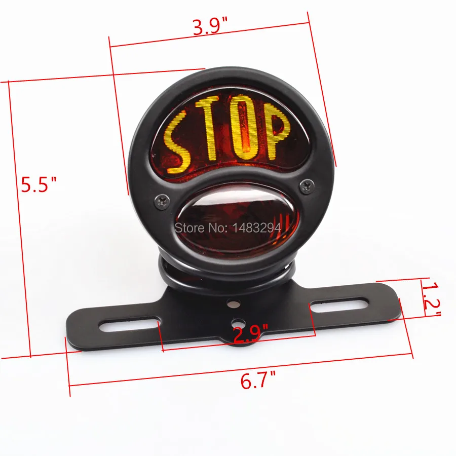 Железный черный с красными линзами Taillgiht 12V STOP стильный мотоцикл стоп задние