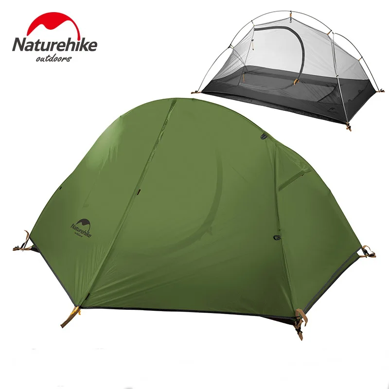 Naturehike Сверхлегкий 1 человек кемпинг палатка альпинизмом треккинг Туризм Велоспорт одиночные палатки Водонепроницаемый PU4000 зеленый 1.3кг