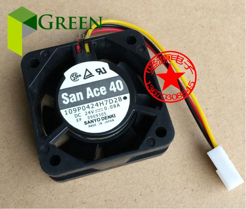 Вентиляторы для сервера SANYO 4015 109P0424H7D28 Fanuc P/N: A90L 0001 0441/39 DC24V 0.08A серверный