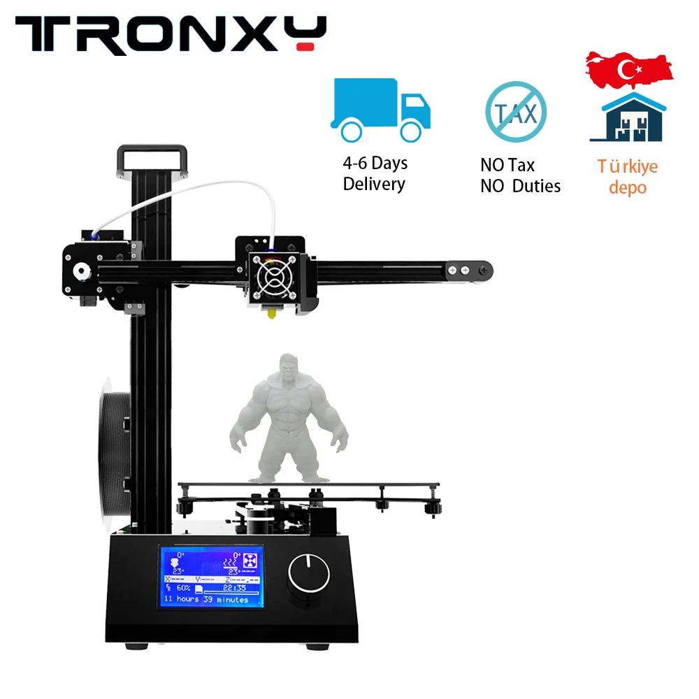 Tronxy Высокоточный 3d принтер, набор, промышленный, высокое качество, все металлические, большой размер печати 220*220*220 мм, 10 м, нить, 8 г, sd-карта