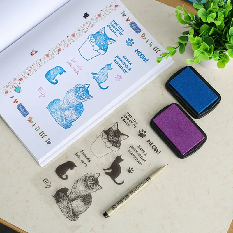 Meng кошка следы прозрачный силиконовый марки буквы печать набор сделай сам для