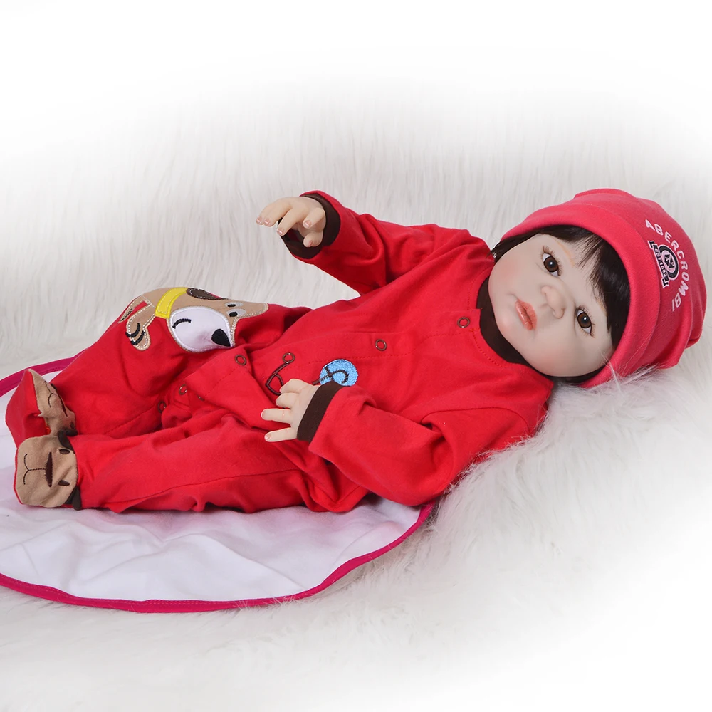 Boneca reborn Menino 22 дюйма 57 см силиконовые куклы для маленьких мальчиков подарок детей