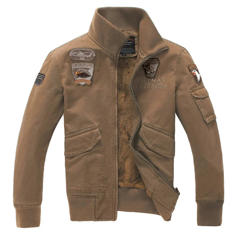 Мужская Флисовая Куртка Pull Homme D20F8204 с вышивкой и стоячим воротником большого
