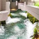 Настенная бумага 3D пейзаж с водопадами, ПВХ самоклеящаяся Водонепроницаемая настенная бумага для ванной, кухни
