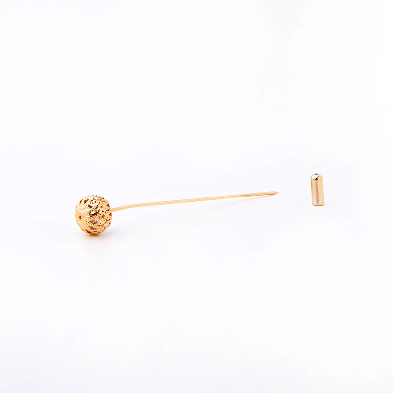 XZ0055 1 шт., Роскошные Броши золотистого цвета, полые шарики, на лацкане, на булавке, корсаж для женщин, мужчин, для костюма, на свадьбу, на воротнике, на булавке, хорошее ювелирное изделие - Окраска металла: XZ0055