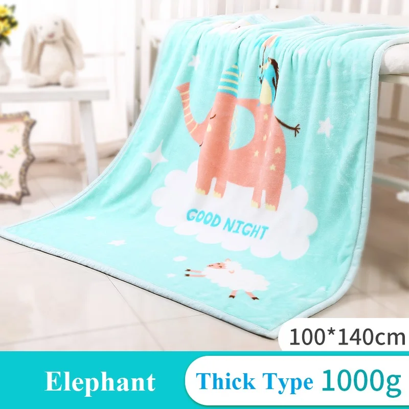 Thick elephant1x1.4 Зимнее, уютное, теплое, Фланелевое детское одеяло s, для новорожденного, для детей, для дивана, для сна, покрывало, мультяшное, детское постельное белье, Стёганое, утолщенное, Двухслойное одеяло - Цвет: Thick elephant1x1.4