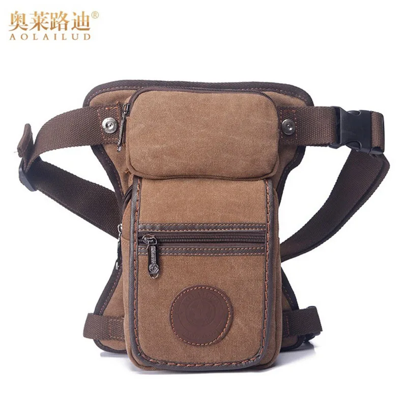 

New Men's Canvas Leg Bag Waist Fanny Pack Drop Belt Hip Bum Messenger Shoulder for Riding Travel Military Motorcycle Bags