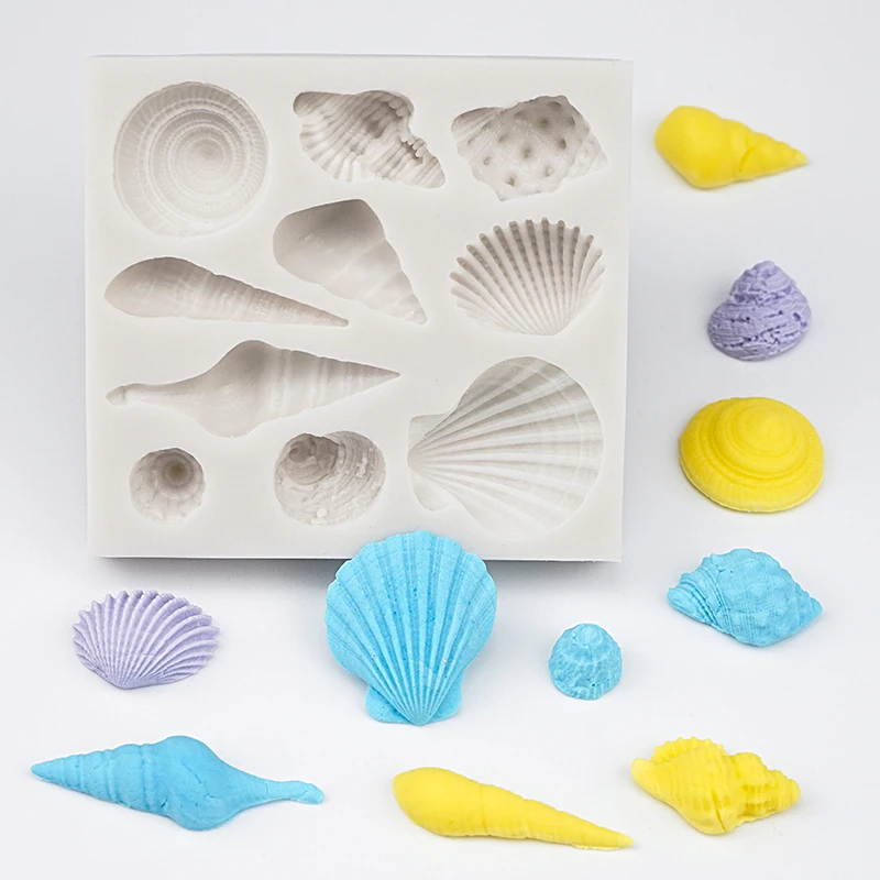 3D хвост русалки, силиконовая форма для торта, морская раковина, морская звезда, помадные формы, инструменты для украшения торта, сахарное ремесло, форма для шоколада, инструмент для выпечки