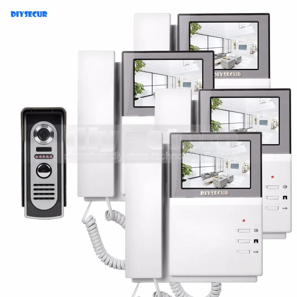 Видеодомофон DIYSECUR экран 4 3 дюйма 800x480 HD видеодомофон дверной звонок + 600 TVLine IR