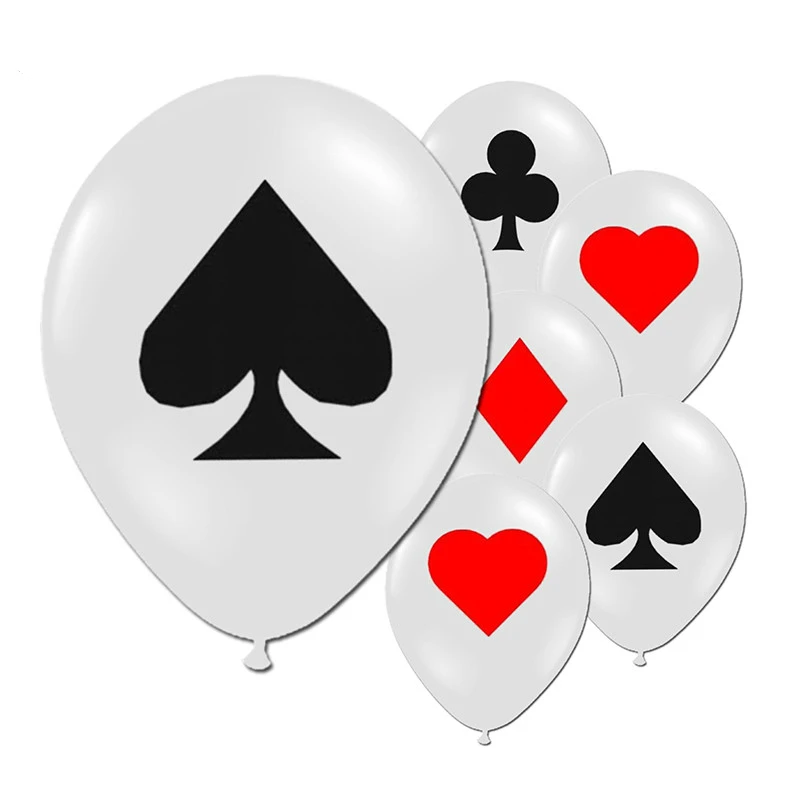10 шт./лот Spades/сердечки/клубы бриллиантами шар из латекса карты для казино кости