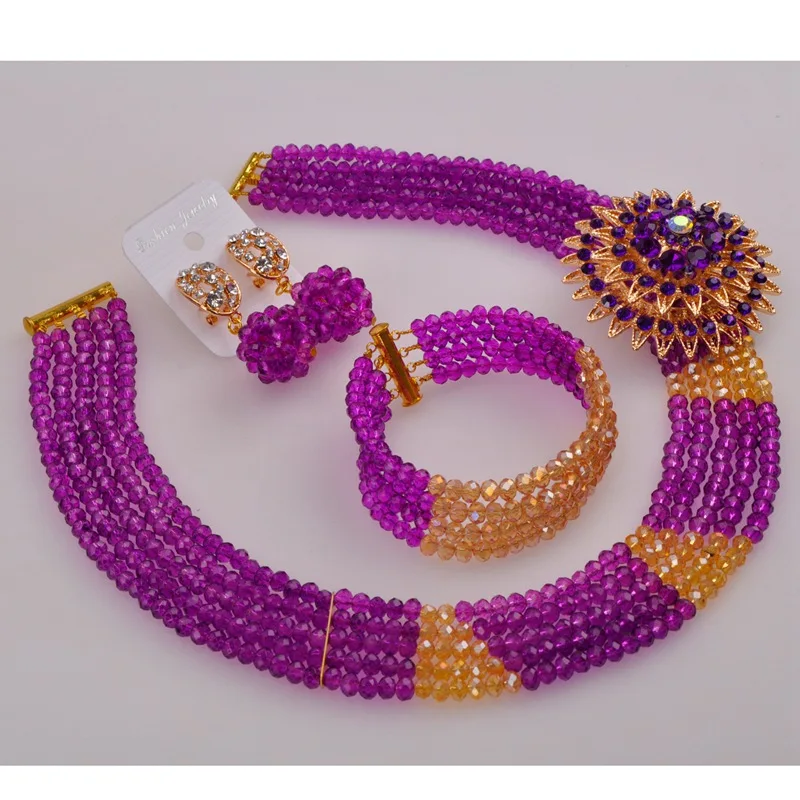 Народный фиолетовый цвет шампанского золото AB нигерийские женские свадебные