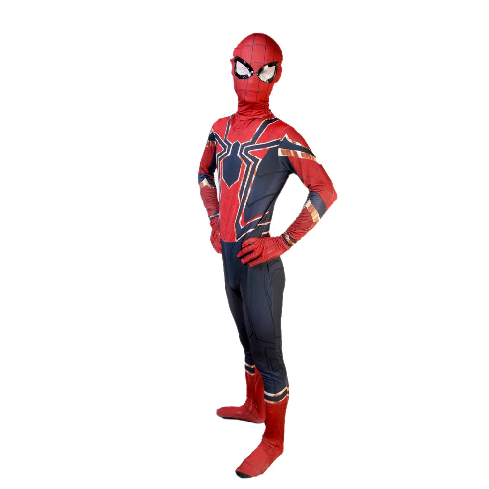 Костюмы Человека паука для взрослых Питера парка Kostuum Spider Rood blauw Zwart Man Pak Volwassenen