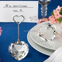 wholesale 100pcs choice crystal collection heart design place card holder crystal wedding favors