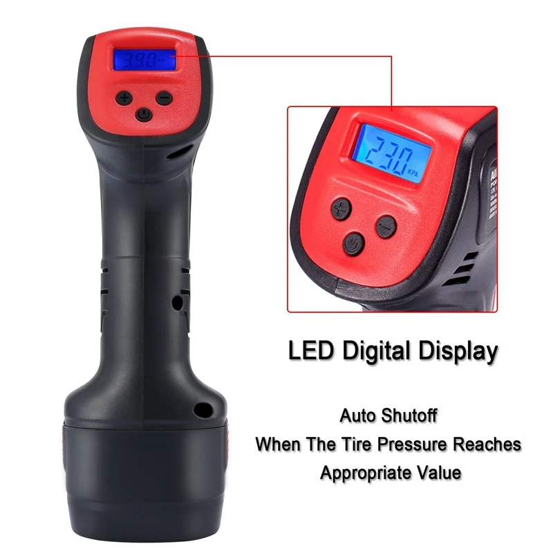Kopen Auto Draadloze Luchtcompressor Dc 12V Oplaadbare Elektrische Band Luchtpomp Draagbare Digitale Tire Inflator Eu Us Plug