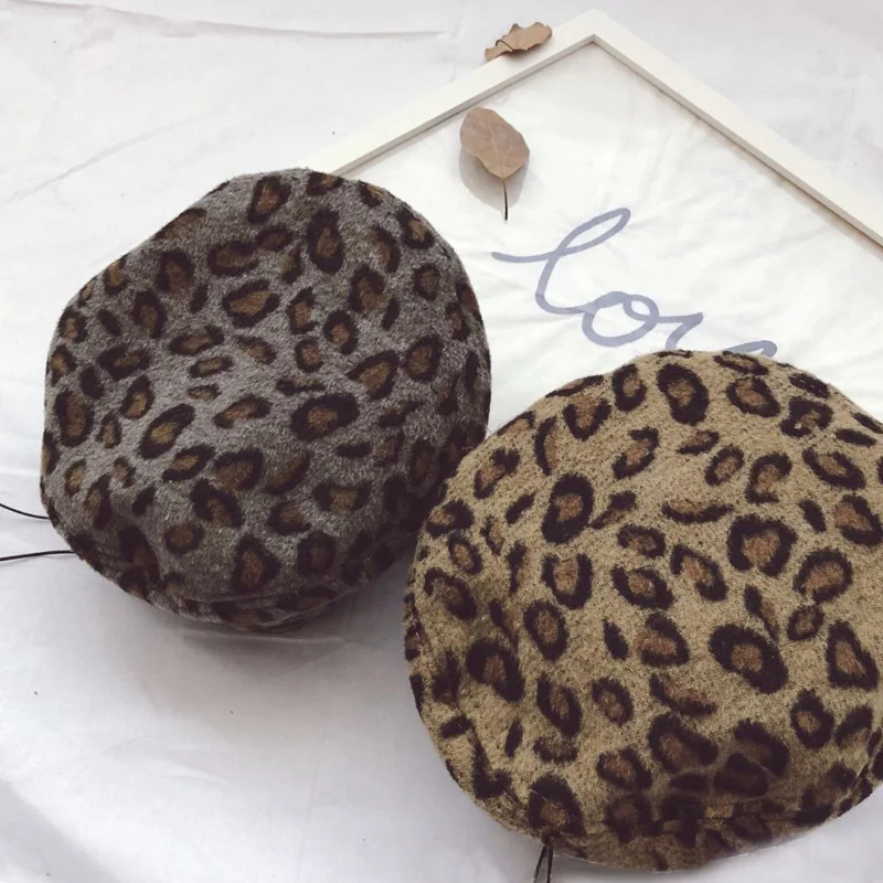 Children's beret female England sun hat fashion 2018 autumn and winter leopard boys girls painter | Детская одежда и обувь