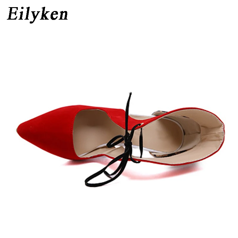 Eilyken/туфли на высоком каблуке красного цвета с леопардовым принтом Женские туфли