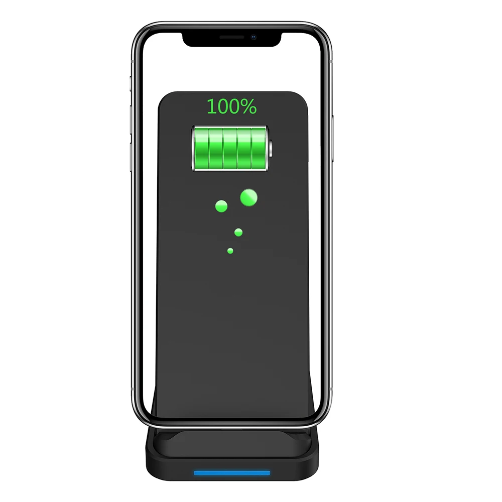 QI Wireless Charger Quick Charge 2.0 Fast Charging for iPhone X 8 Samsung S8 S9 2-Coils Stand Wireless Charging for xiaomi mi 9