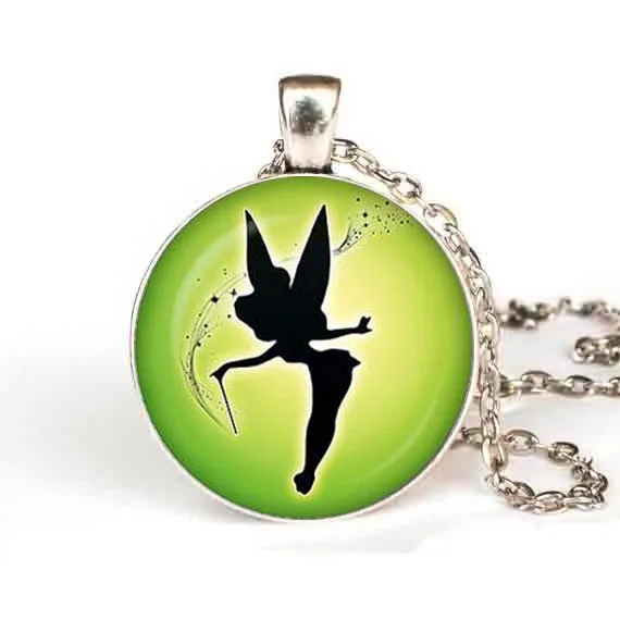 Элегантный Ангел феи Динь ожерелье Питер Пэн кулон стимпанк стальная цепь