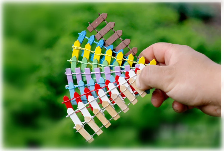 10 pcs Lattice Wooden Fence Mini Signs Fairy Dollhouse Garden Plant Figurine Decor Ornament Landscape Miniatures | Дом и сад