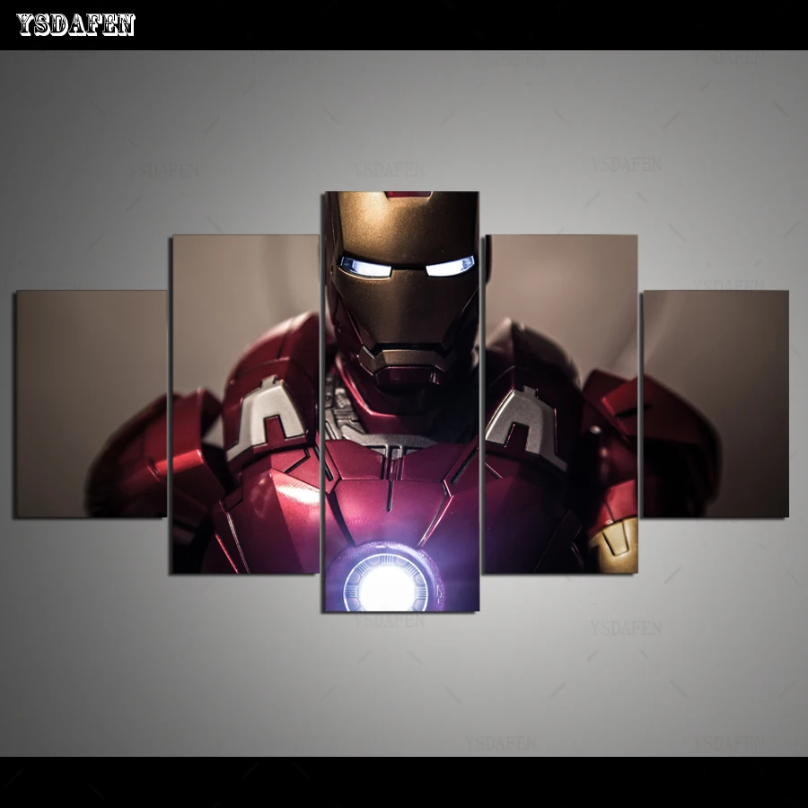 Прямая поставка HD 5 Панель Холст Искусство мВ ironman light1 картина домашний Декор