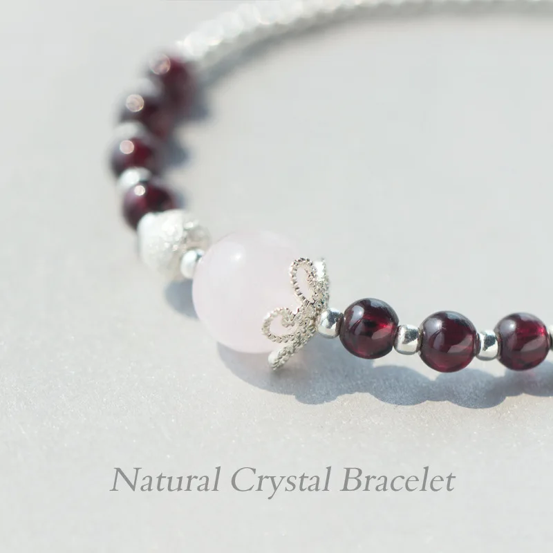 Реальный. Женское серебряное ювелирное изделие натуральный розовый кварц и