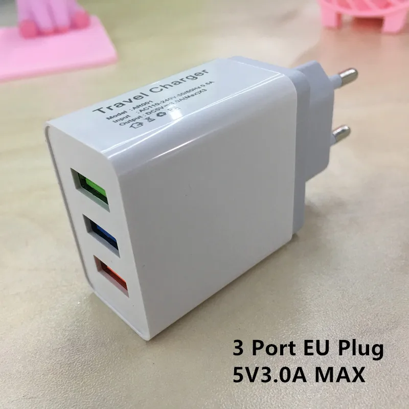 AIFFECT USB зарядное устройство для iPhone X 8 7 iPad быстрое настенное зарядное устройство для samsung S9 Xiaomi Mi 8 huawei 1 2 3 порта зарядное устройство для мобильного телефона - Тип штекера: 3 Port EU Plug