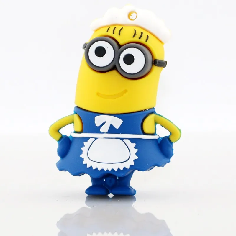 Мультфильм флешки 128 ГБ USB Flash Drive 64 накопитель 32 16 8 Симпатичные Миньон женские кук