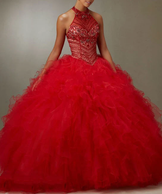 Иллюзия vestidos quinceanera милое 16 платье Haltervestido de debutante пышные платья платья на выпускной с кристаллами