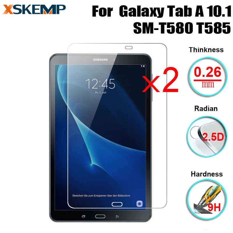 2 шт. 9 H Arc 2.5D Взрывозащищенный закаленное Стекло Плёнки для Samsung Galaxy Tab 10.1 sm t580 t585