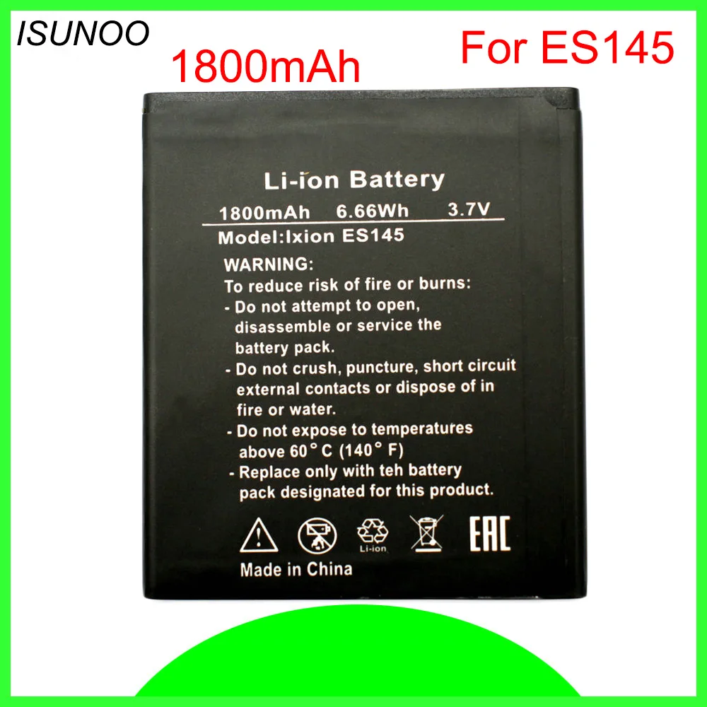 ISUNOO 10 шт./лот ES145 батарея для Fly DEXP IXION ES 145 li ion аккумулятор мобильного телефона 1800