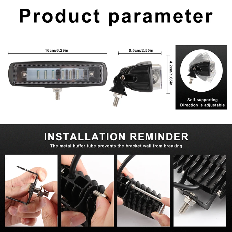 Экструдированный алюминиевый корпус 7 дюймов 120 Вт светодиодный рабочий свет бар