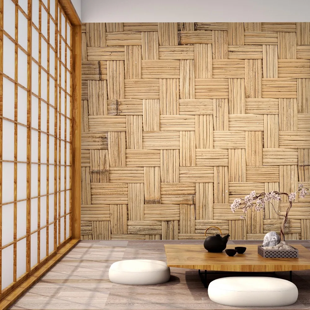 

[Self-Adhesive] 3D Retro Weave Wood Grain 33 Wall Paper mural Wall Print Decal Wall Murals