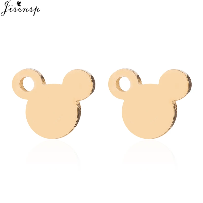 gold earrings Jisensp, модные женские серьги с Микки Маусом, Мультяшные серьги-гвоздики, подарок на день матери, милые маленькие серьги с животными, aretes de mujer - Окраска металла: gold earrings